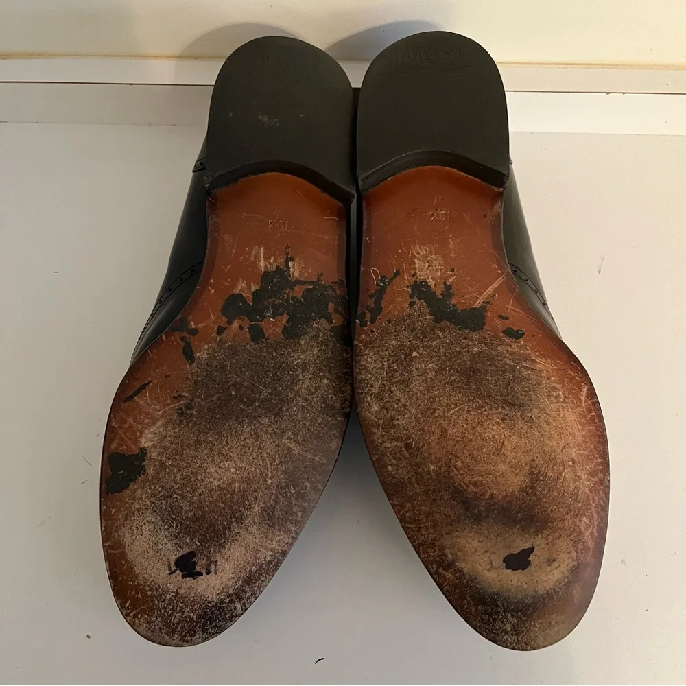 Bally Black Leather Klitie Loafer Wingtips with Tassels 10.5W LIKE NEW